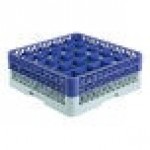 Noble Warewashing 25-Compartment Gray Full-Size Glass Rack with 2 Blue Extenders Noble Warewashing 25-Compartment Gray Full-Size Glass Rack with 2 Blue Extenders