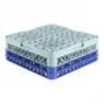 Noble Warewashing 25-Compartment Gray Full-Size Glass Rack with 2 Blue Extenders Noble Warewashing 25-Compartment Gray Full-Size Glass Rack with 2 Blue Extenders