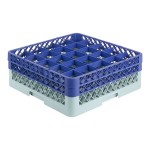 Noble Warewashing 25-Compartment Gray Full-Size Glass Rack with 2 Blue Extenders Noble Warewashing 25-Compartment Gray Full-Size Glass Rack with 2 Blue Extenders