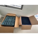 Noble Warewashing 25-Compartment Gray Full-Size Glass Rack with 2 Blue Extenders Noble Warewashing 25-Compartment Gray Full-Size Glass Rack with 2 Blue Extenders