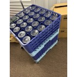 Noble Warewashing 25-Compartment Gray Full-Size Glass Rack with 2 Blue Extenders Noble Warewashing 25-Compartment Gray Full-Size Glass Rack with 2 Blue Extenders