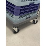 Noble Warewashing 25-Compartment Gray Full-Size Glass Rack with 2 Blue Extenders Noble Warewashing 25-Compartment Gray Full-Size Glass Rack with 2 Blue Extenders