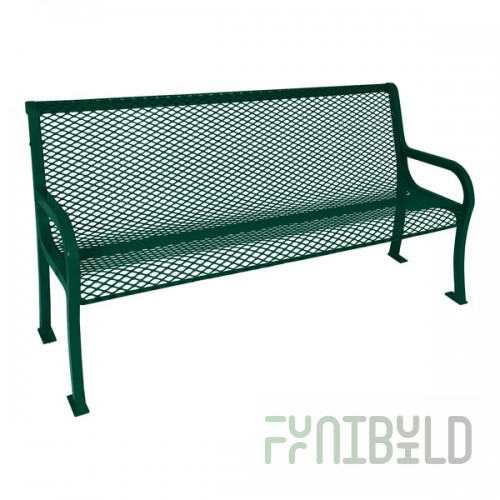 Ultra Site Lexington 6' Green Diamond Bench with Backrest 75