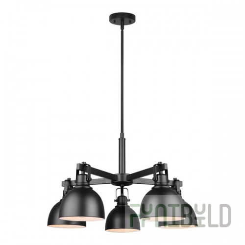Canarm Polo Matte Black Farmhouse Chandelier - 120V, 60W