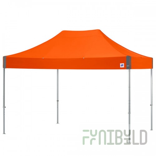 E-Z Up END3A15KSO Endeavor Instant Shelter 10' x 15' Steel Orange Canopy with Clear Aluminum Frame