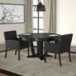 Boss B629M Black Box Arm Chair with Mahogany Finish