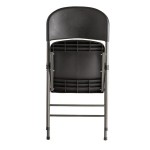 Lancaster Table & Seating Black Contoured Injection Molded Folding Chair with Charcoal Frame and Sage Gray Legs Lancaster Table & Seating Black Contoured Injection Molded Folding Chair with Charcoal Frame and Sage Gray Legs