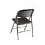 Lancaster Table & Seating Black Contoured Injection Molded Folding Chair with Charcoal Frame and Sage Gray Legs Lancaster Table & Seating Black Contoured Injection Molded Folding Chair with Charcoal Frame and Sage Gray Legs
