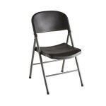 Lancaster Table & Seating Black Contoured Injection Molded Folding Chair with Charcoal Frame and Sage Gray Legs Lancaster Table & Seating Black Contoured Injection Molded Folding Chair with Charcoal Frame and Sage Gray Legs