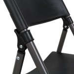 Lancaster Table & Seating Black Contoured Injection Molded Folding Chair with Charcoal Frame and Sage Gray Legs Lancaster Table & Seating Black Contoured Injection Molded Folding Chair with Charcoal Frame and Sage Gray Legs