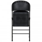 Lancaster Table & Seating Black Contoured Injection Molded Folding Chair with Charcoal Frame and Sage Gray Legs Lancaster Table & Seating Black Contoured Injection Molded Folding Chair with Charcoal Frame and Sage Gray Legs