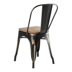 Lancaster Table & Seating Alloy Distressed Copper Indoor Cafe Chair with Gray Wood Seat
