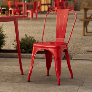 Lancaster Table & Seating Alloy Ruby Red Outdoor Cafe Chair