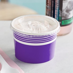 Choice 12 oz. Purple Paper Frozen Yogurt / Food Cup with Flat Lid - 50/Case Choice 12 oz. Purple Paper Frozen Yogurt / Food Cup with Flat Lid - 50/Case