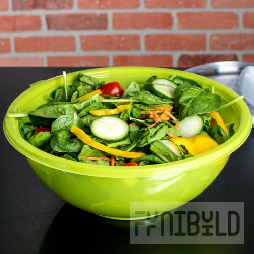 Fineline 5160-GRN Super Bowl 160 oz. Green PET Plastic Salad Bowl - 25/Case