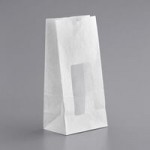 Choice 1 lb. White Customizable Paper Coffee Bag with Reclosable Tin Tie - 1,000/Case