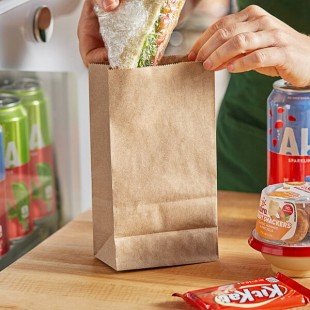 Choice 2 lb. Natural Kraft Paper Customizable Bag - 500/Case