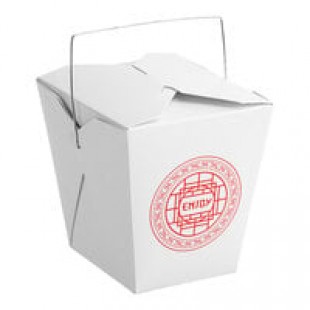 Fold-Pak 26WHPAGODM 26 oz. Pagoda Chinese / Asian Paper Take-Out Container with Wire Handle - 500/Case