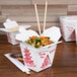 Fold-Pak 26WHPAGODM 26 oz. Pagoda Chinese / Asian Paper Take-Out Container with Wire Handle - 500/Case Fold-Pak 26WHPAGODM 26 oz. Pagoda Chinese / Asian Paper Take-Out Container with Wire Handle - 500/Case