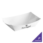 #200 2 lb. White Customizable Paper Food Tray - 1,000/Case