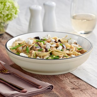 Acopa Embers 32 oz. Cream White Matte Stoneware Pasta Bowl - Sample Acopa Embers 32 oz. Cream White Matte Stoneware Pasta Bowl - Sample