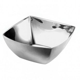 WNK from Steelite International 10 oz. Square Stainless Steel Bowl with Brush / Mirror Finish - 6/Case