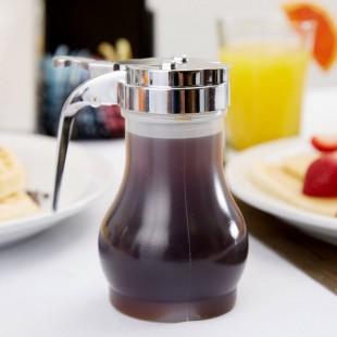 TableCraft PP410CP 10 oz. Polypropylene Teardrop Syrup Dispenser with Chrome Plated ABS Top - 12/Pack TableCraft PP410CP 10 oz. Polypropylene Teardrop Syrup Dispenser with Chrome Plated ABS Top - 12/Pack