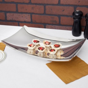 Vollrath 46223 Double Wall Stainless Steel Curved Platter - 15