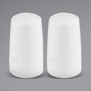 TableCraft 10413 Pulito 1.25 oz. White Melamine Salt and Pepper Shaker Set TableCraft 10413 Pulito 1.25 oz. White Melamine Salt and Pepper Shaker Set
