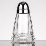 TableCraft 80S&P-2 1.5 oz. Paneled Glass Salt and Pepper Shaker with Chrome Plated ABS Top - 24/Pack