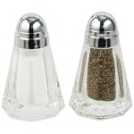 TableCraft 80S&P-2 1.5 oz. Paneled Glass Salt and Pepper Shaker with Chrome Plated ABS Top - 24/Pack
