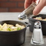 TableCraft 80S&P-2 1.5 oz. Paneled Glass Salt and Pepper Shaker with Chrome Plated ABS Top - 24/Pack