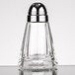 TableCraft 80S&P-2 1.5 oz. Paneled Glass Salt and Pepper Shaker with Chrome Plated ABS Top - 24/Pack