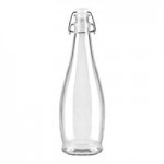 Libbey 110237 25.3 oz. Glacier Oil / Vinegar / Water Bottle with Clear Wire Bail Lid - 6/Case
