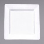 International Tableware Elite 2-Compartment Bright White Porcelain Sauce Dish with 1 oz. Square Wells - 36/Case