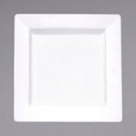 International Tableware Elite 2-Compartment Bright White Porcelain Sauce Dish with 1 oz. Square Wells - 36/Case