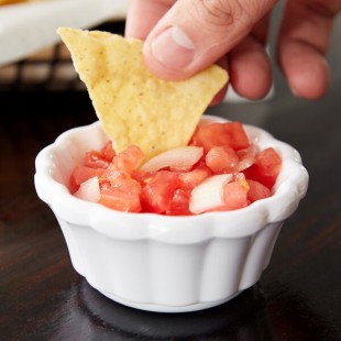 Carlisle 4394402 3 oz. White Scalloped Melamine Ramekin - 48/Case