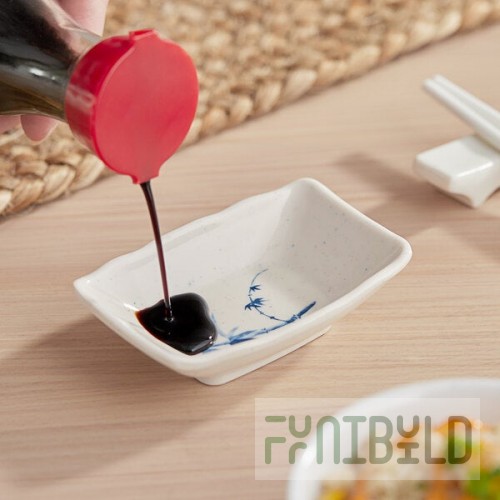 Acopa Biru 1.5 oz. Rectangular Melamine Sauce Dish - 24/Case