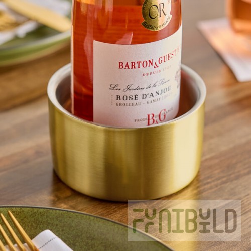 American Metalcraft GW4 17 oz. Gold Double Wall Insulated Stainless Steel Bowl / Wine Coaster