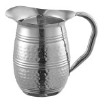 Acopa 64 oz. Hammered Stainless Steel Bell Pitcher with Ice Guard Acopa 64 oz. Hammered Stainless Steel Bell Pitcher with Ice Guard