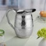 Acopa 64 oz. Hammered Stainless Steel Bell Pitcher with Ice Guard Acopa 64 oz. Hammered Stainless Steel Bell Pitcher with Ice Guard