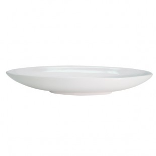 CAC RCN-B416 32 oz. Bright White Rolled Edge Porcelain Gondola Bowl - 12/Case CAC RCN-B416 32 oz. Bright White Rolled Edge Porcelain Gondola Bowl - 12/Case