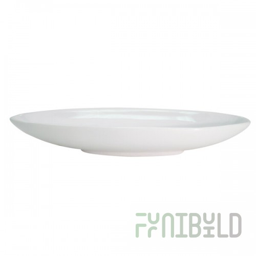 CAC RCN-B416 32 oz. Bright White Rolled Edge Porcelain Gondola Bowl - 12/Case