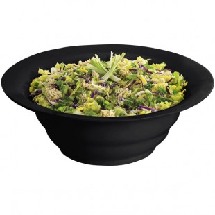 TableCraft CW3120BK 10 Qt. Black Cast Aluminum Wide Rim Salad Bowl