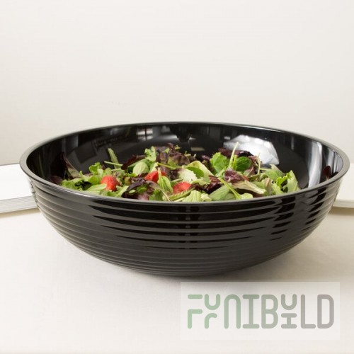 Cambro RSB18CW110 20.2 Qt. Black Camwear® Round Ribbed Bowl