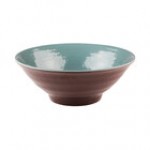 Elite Global Solutions D1008RR-LAP/CH Durango 40 oz. Lapis and Chocolate Round Two-Tone Melamine Bowl - 6/Case