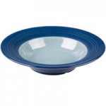 Elite Global Solutions D1008RR-LAP/CH Durango 40 oz. Lapis and Chocolate Round Two-Tone Melamine Bowl - 6/Case