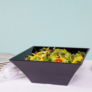 TableCraft BKMB125 Frostone 6.75 Qt. Black Square Melamine Bowl TableCraft BKMB125 Frostone 6.75 Qt. Black Square Melamine Bowl