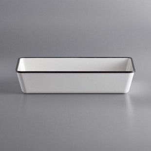 American Metalcraft MRW815 Endurance 4.5 Qt. Rectangular Black Rimmed Melamine Serving Bowl American Metalcraft MRW815 Endurance 4.5 Qt. Rectangular Black Rimmed Melamine Serving Bowl