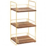 Cal-Mil 3704-3-49 Mid-Century Wood and Chrome Three Tier Merchandiser - 13